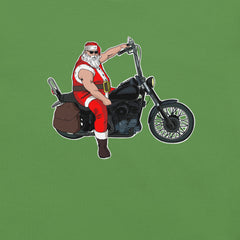 Metal Christmas Santa on Motorbike t-shirt