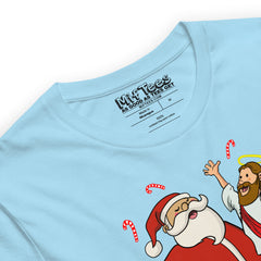Santa & Jesus BFF Chest Bump t-shirt