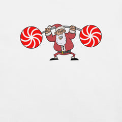 Santa Lifting Candy Cane Weights t-shirt