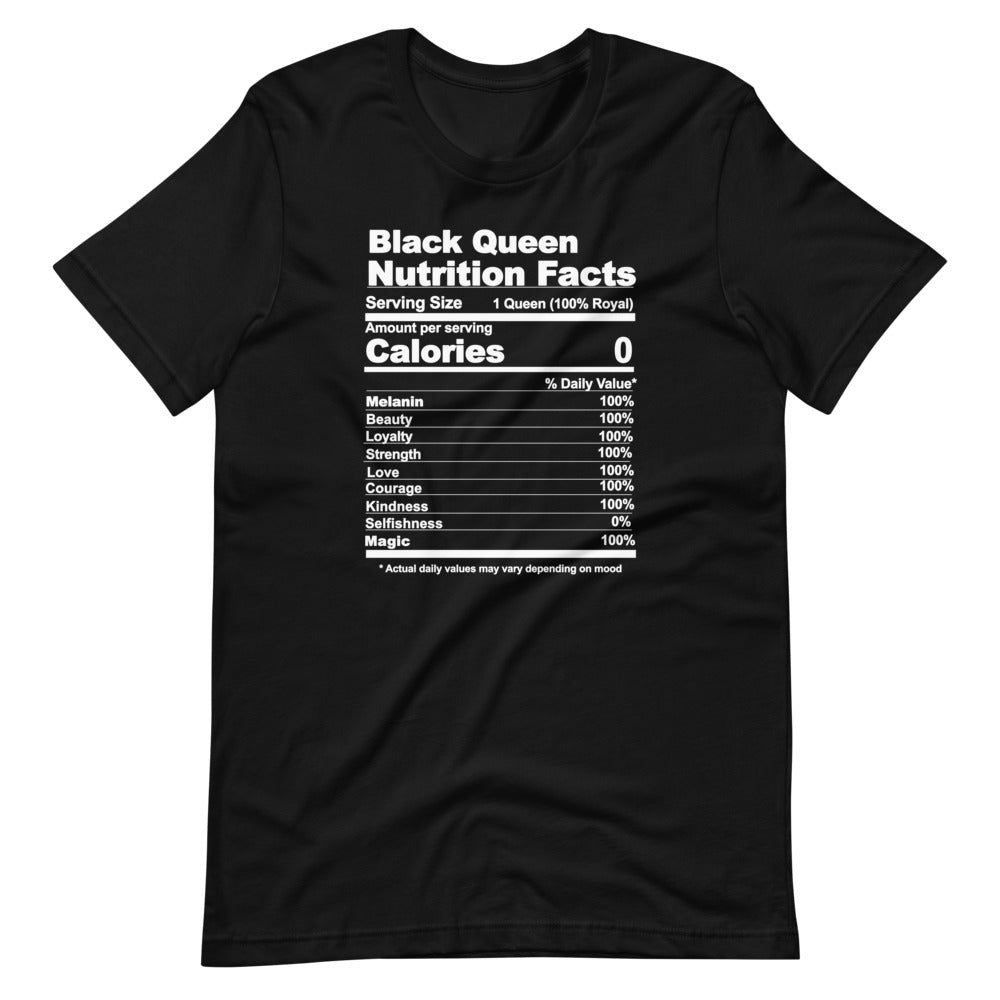Minimer Overhale Teknologi Black Queen nutritional facts T-Shirt – Miftees