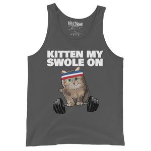 Kitten my Swole On Gym  Workout Cat Lover Fitness Workout Pun Tank Top