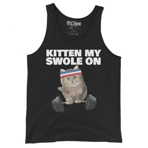 Kitten my Swole On Gym  Workout Cat Lover Fitness Workout Pun Tank Top