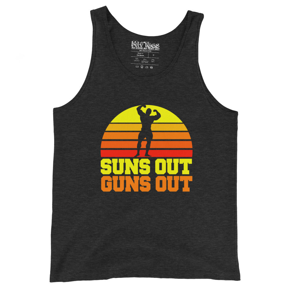 Suns Out Guns Out tee funny weight lifting and bodybuilding Tank Top