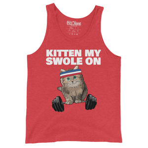 Kitten my Swole On Gym  Workout Cat Lover Fitness Workout Pun Tank Top