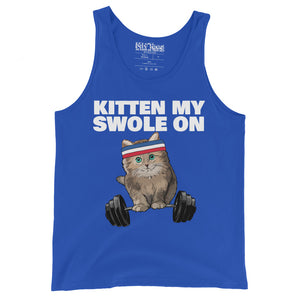 Kitten my Swole On Gym  Workout Cat Lover Fitness Workout Pun Tank Top