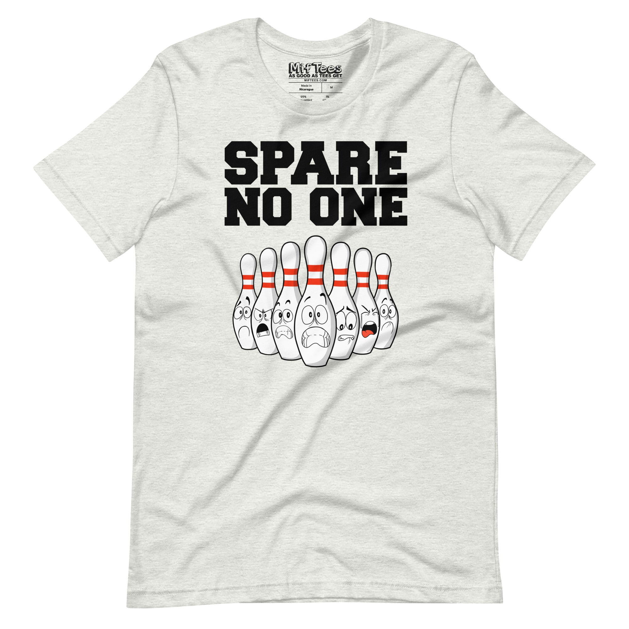 Scared Bowling Pins Spare No One Bowling t-shirt