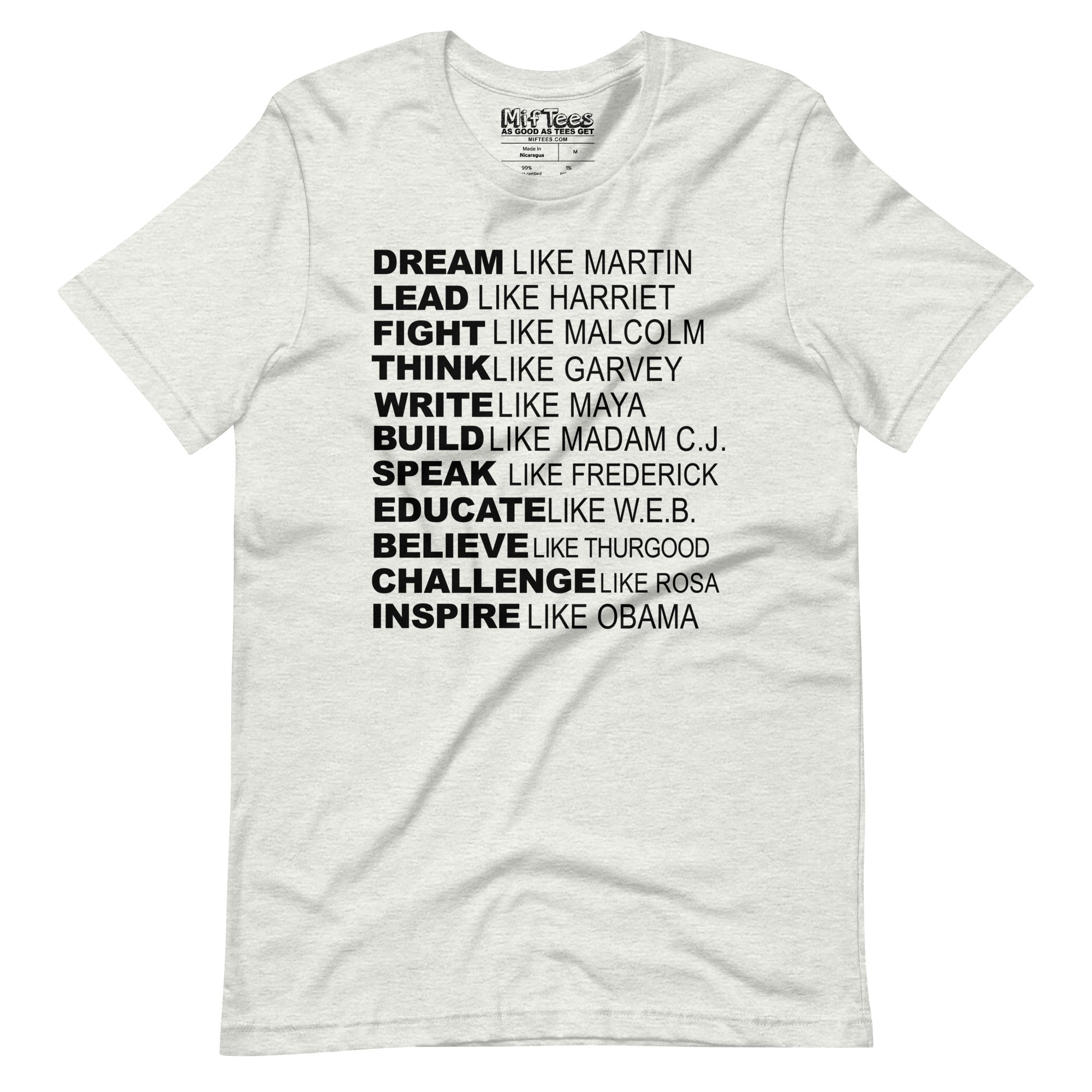 Dream Like Martin, Lead Like Harriet, Fight Like Malcolm t-shirt