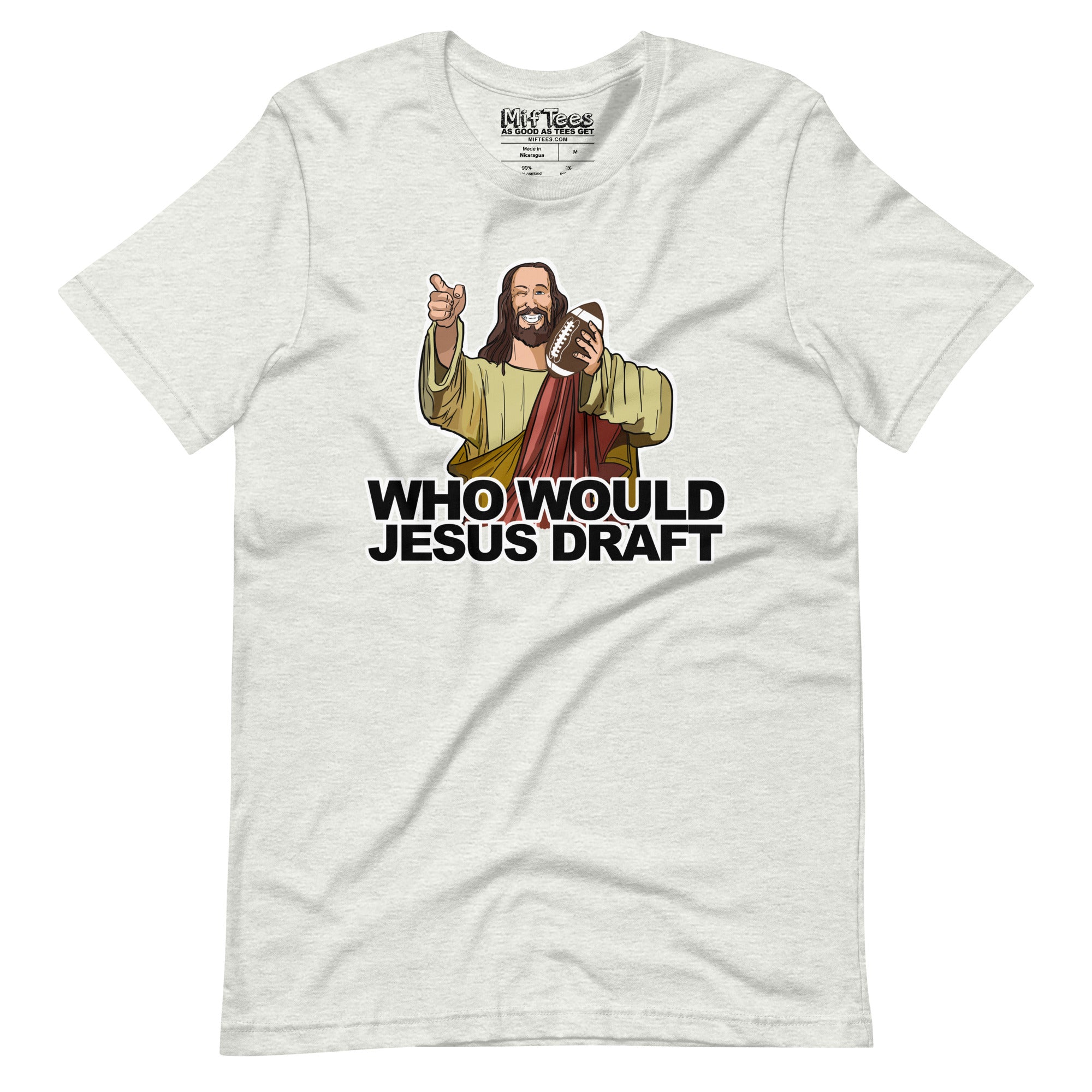 Fantasy Football Cartoon Who Would Jesus Draft t-shirt