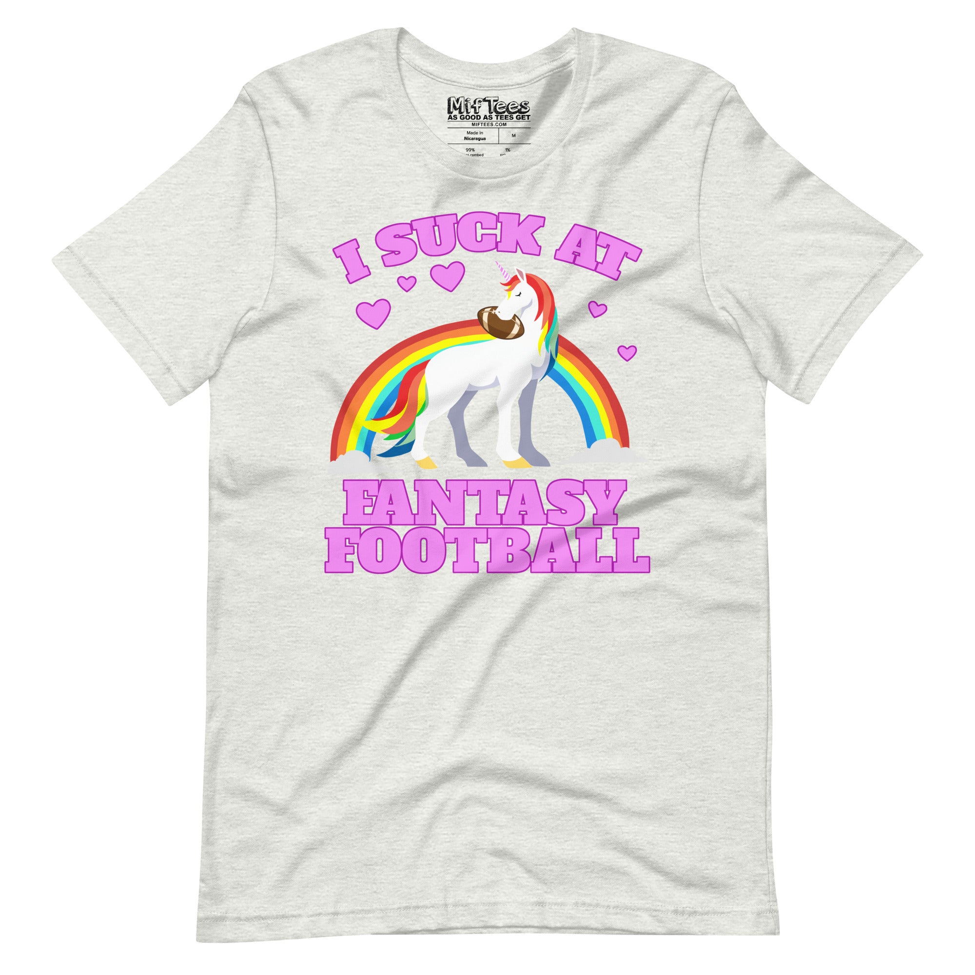 I Suck at Fantasy Football Unicorn t-shirt