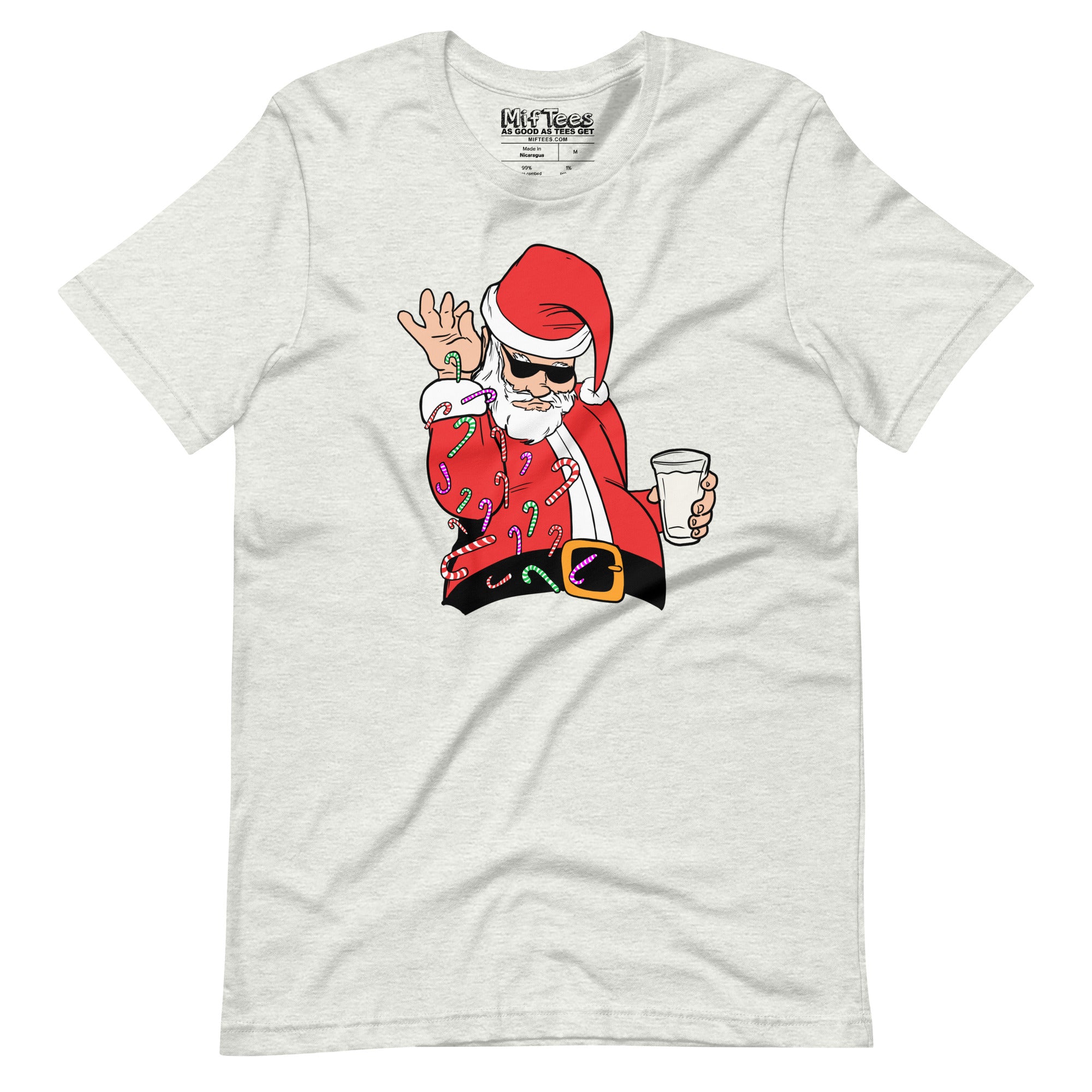 Santa throwing Candy Canes t-shirt