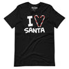I heart Santa Candy Cane I love Santa t-shirt
