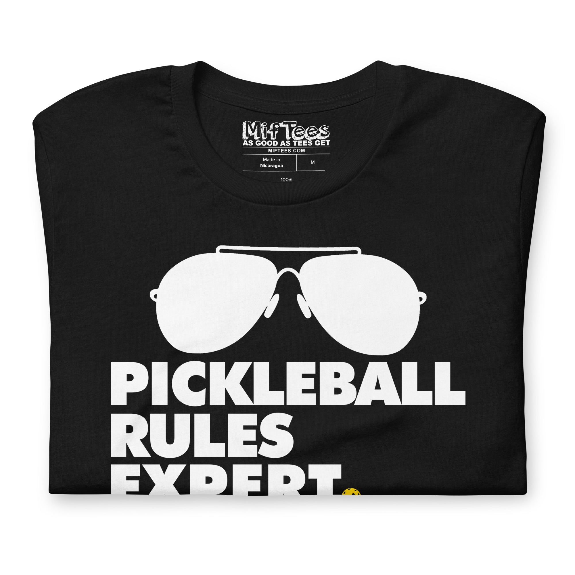 Pickleball Rules Expert with Sunglasses t-shirt