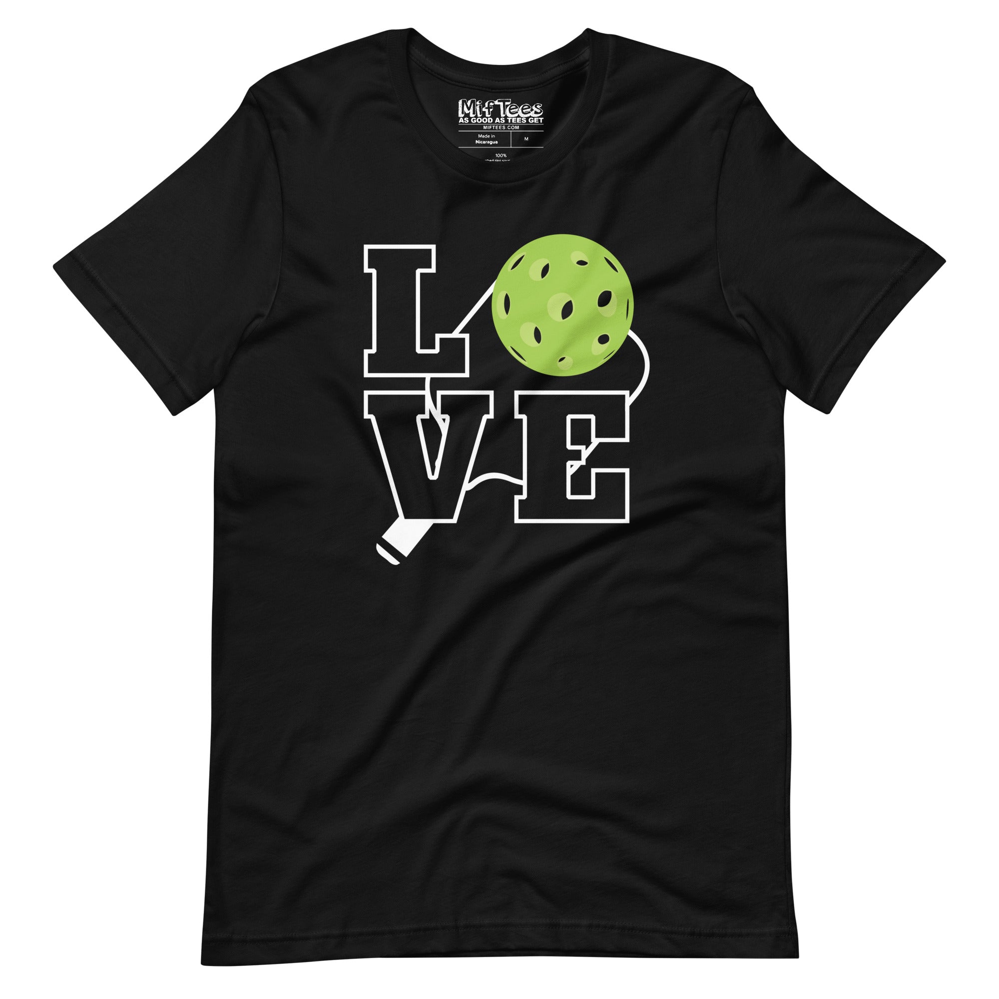 Hollow Pickleball with Paddle LOVE t-shirt