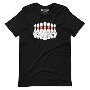 Scared Bowling Pins t-shirt