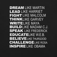 Dream Like Martin, Lead Like Harriet, Fight Like Malcolm t-shirt