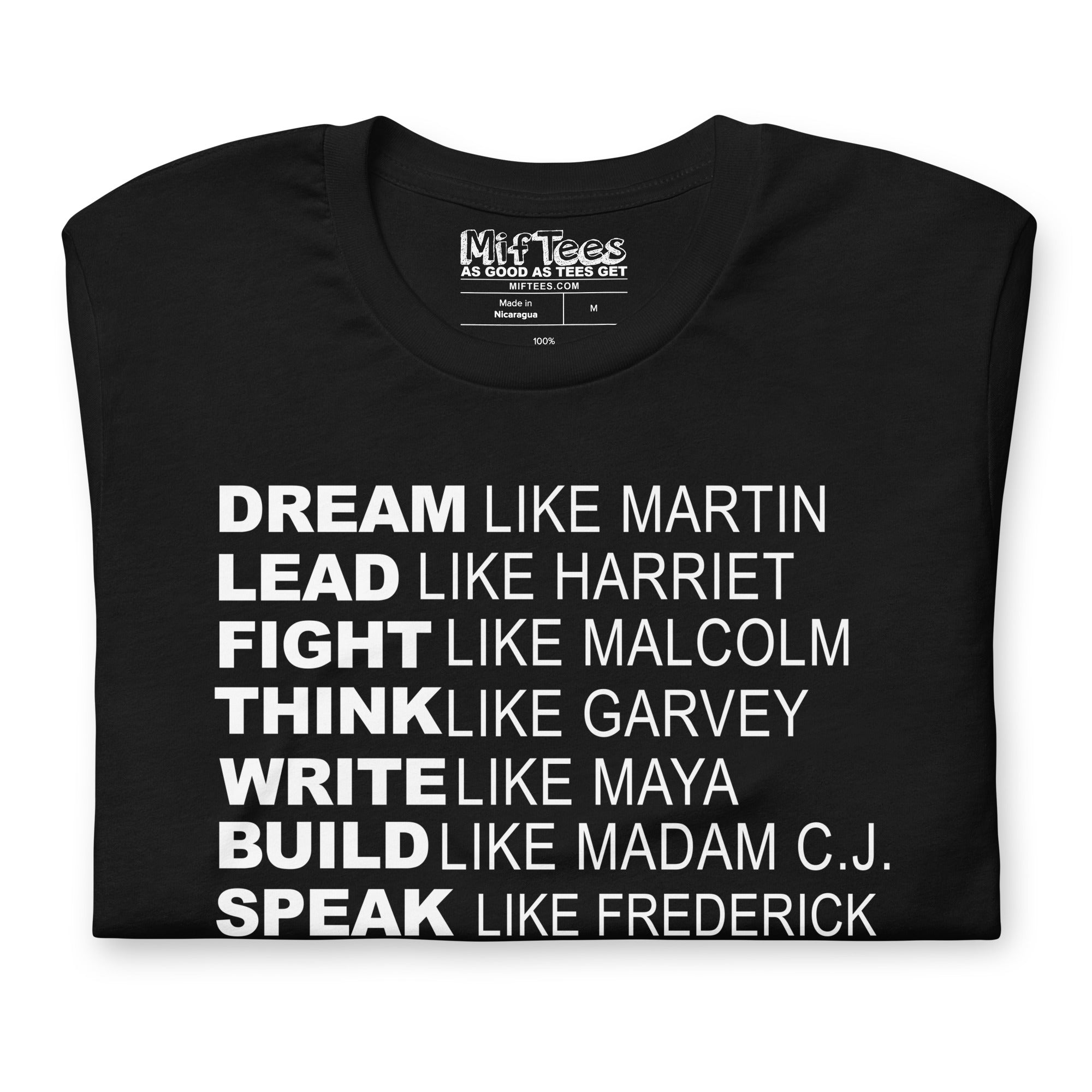 Dream Like Martin, Lead Like Harriet, Fight Like Malcolm t-shirt