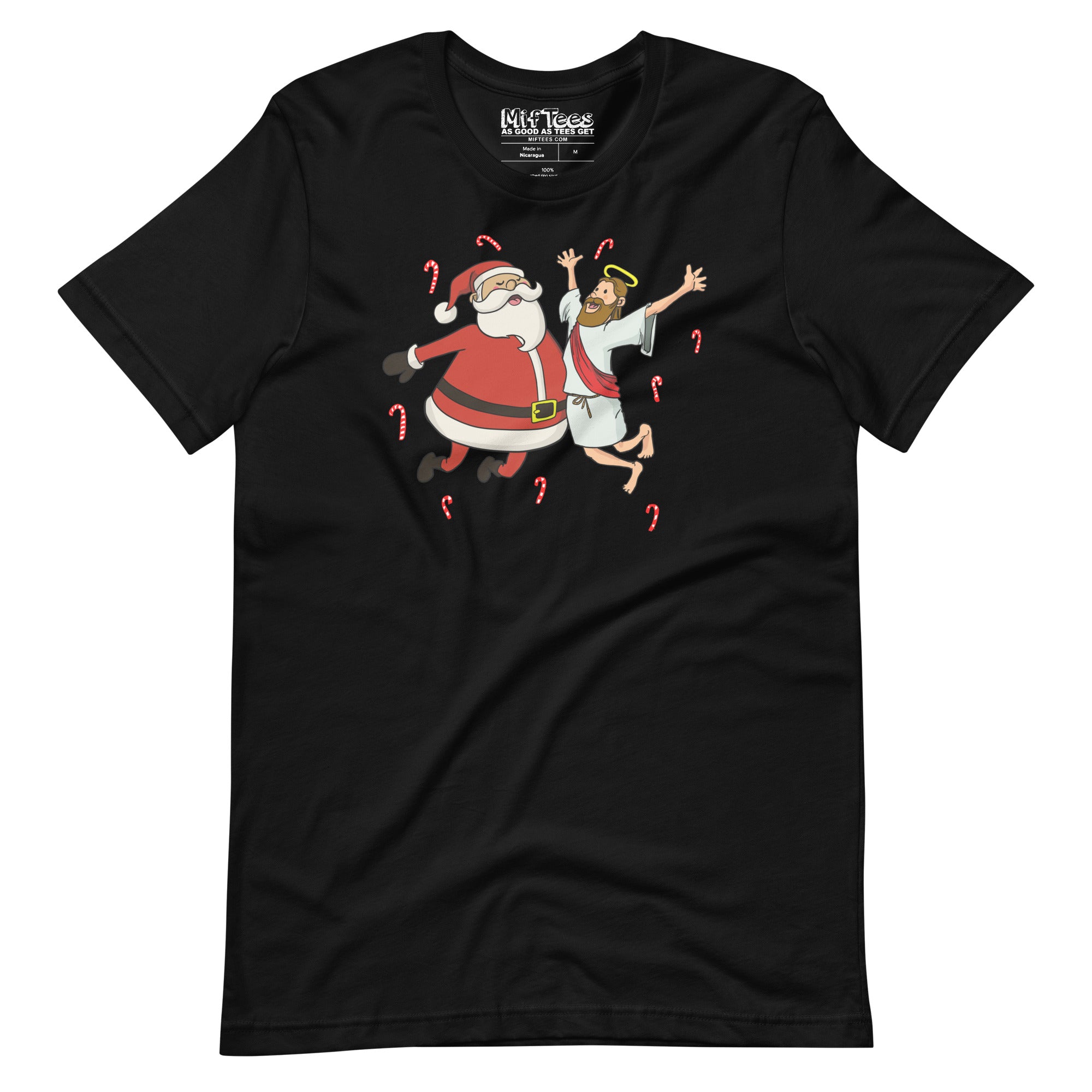 funny Jesus and Santa Best Friends t-shirt