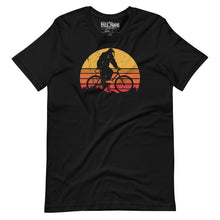 Load image into Gallery viewer, Bigfoot Riding a Mountain Bike t-shirt
