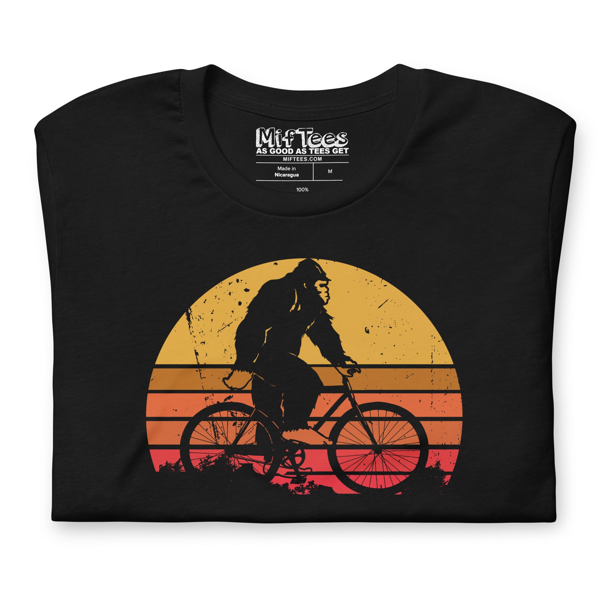 Bigfoot Riding a Mountain Bike t-shirt