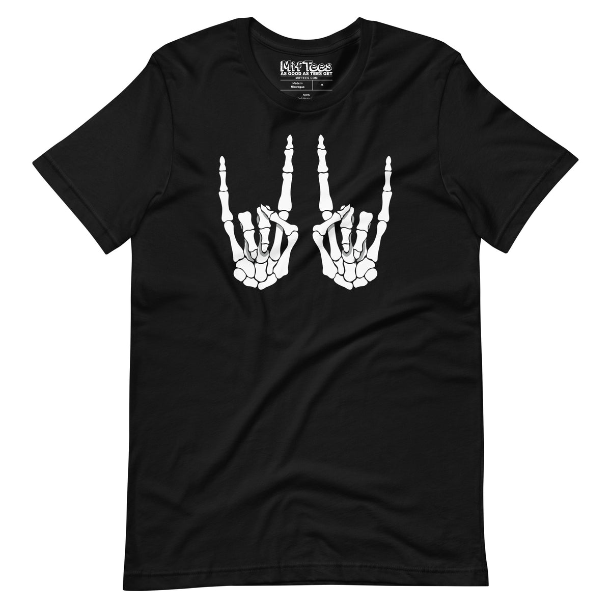 Skeleton Devil Hand Horns t-shirt