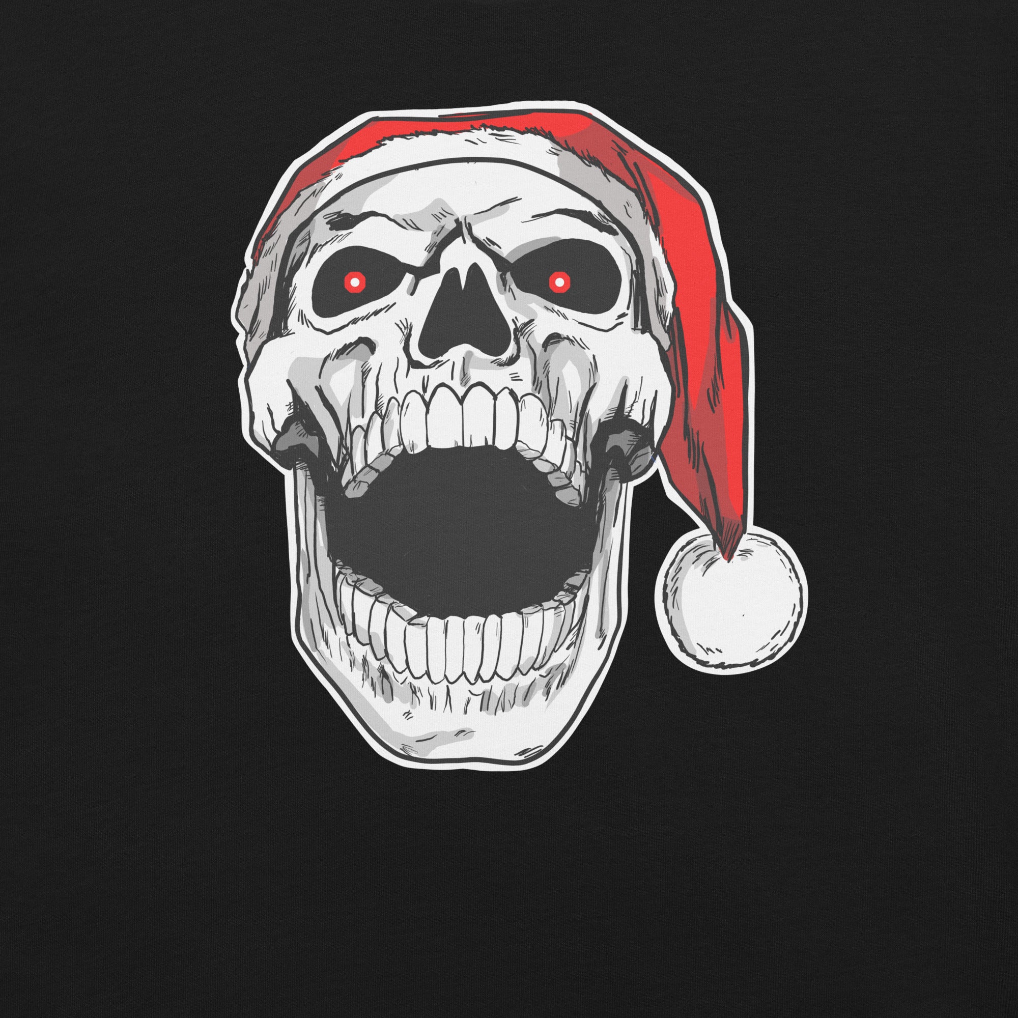 Screaming Skull with Santa Hat t-shirt