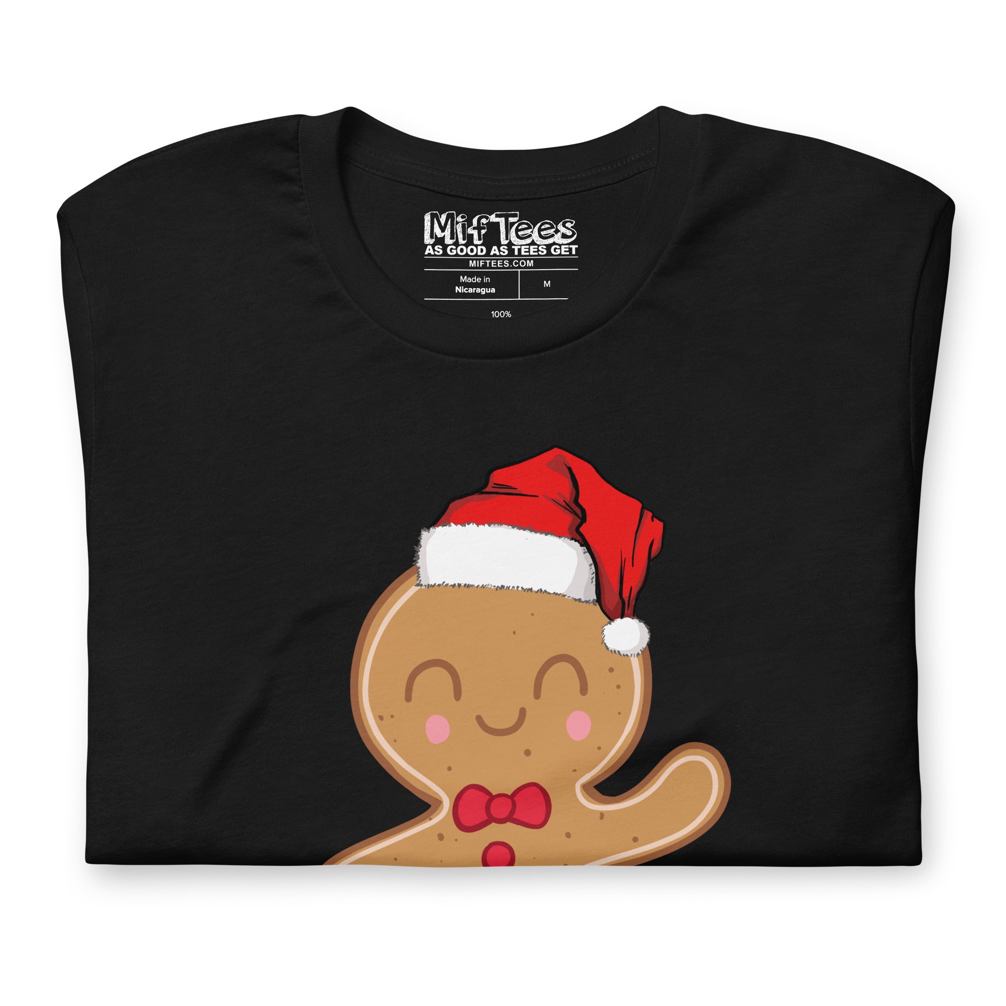 Fancy Gingerbread Man with Santa Hat t-shirt