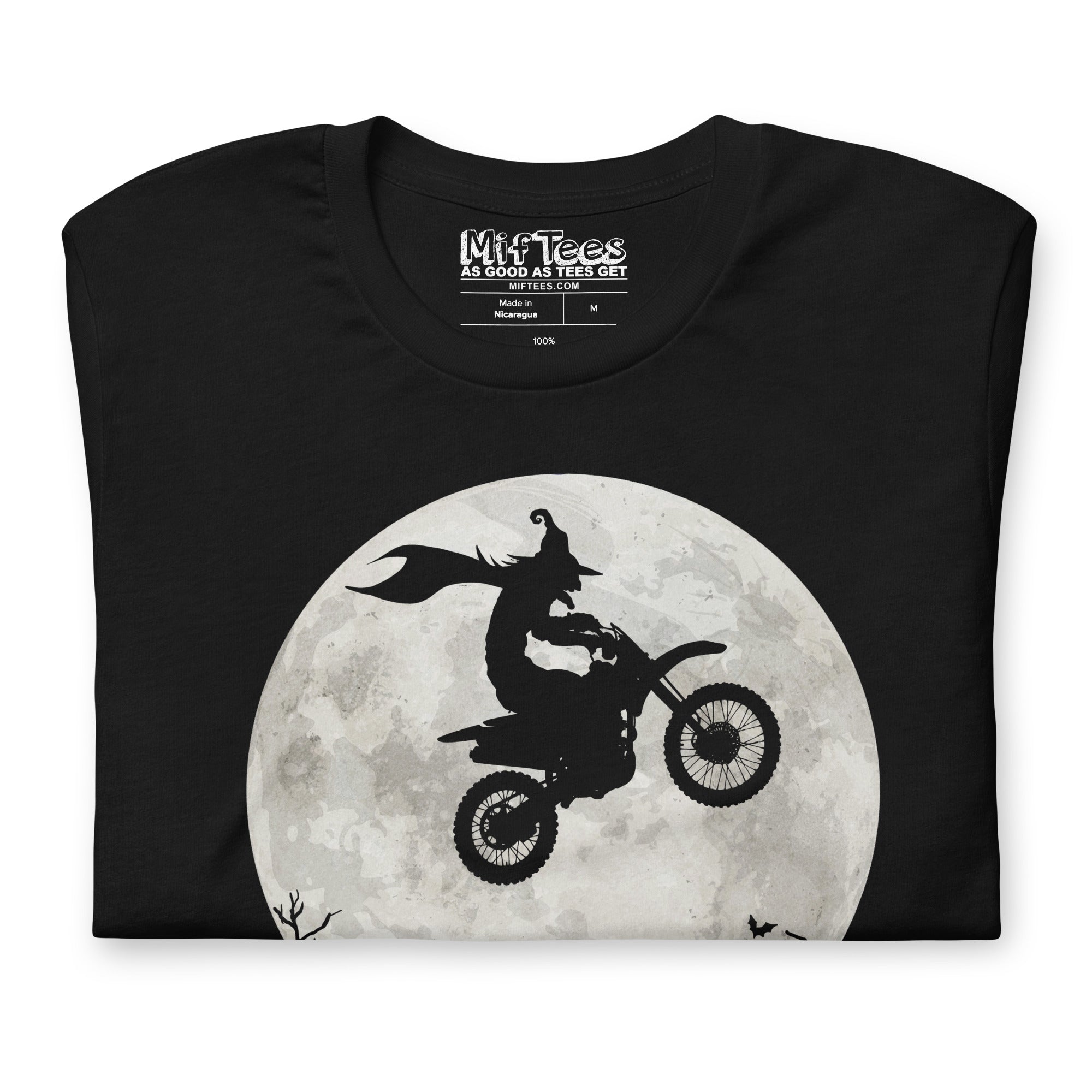 Witch Riding a Dirtbike Halloween t-shirt