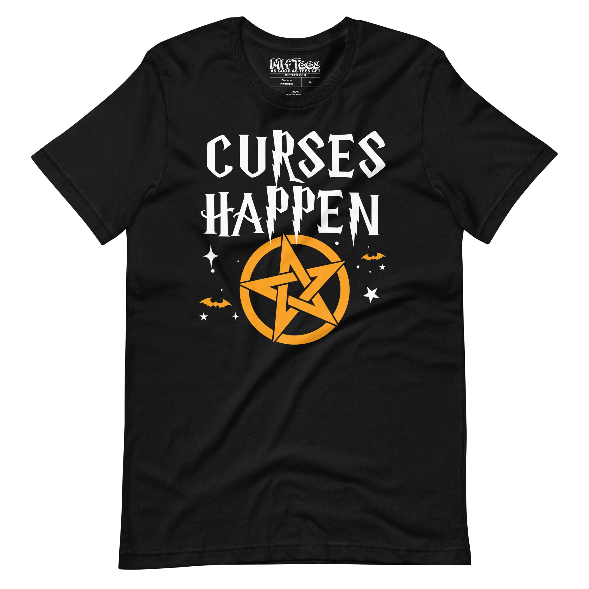 Curses Happen Funny Witch Pun T-Shirt