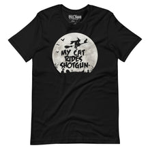 Load image into Gallery viewer, My Cat Rides Shotgun Halloween T-Shirt
