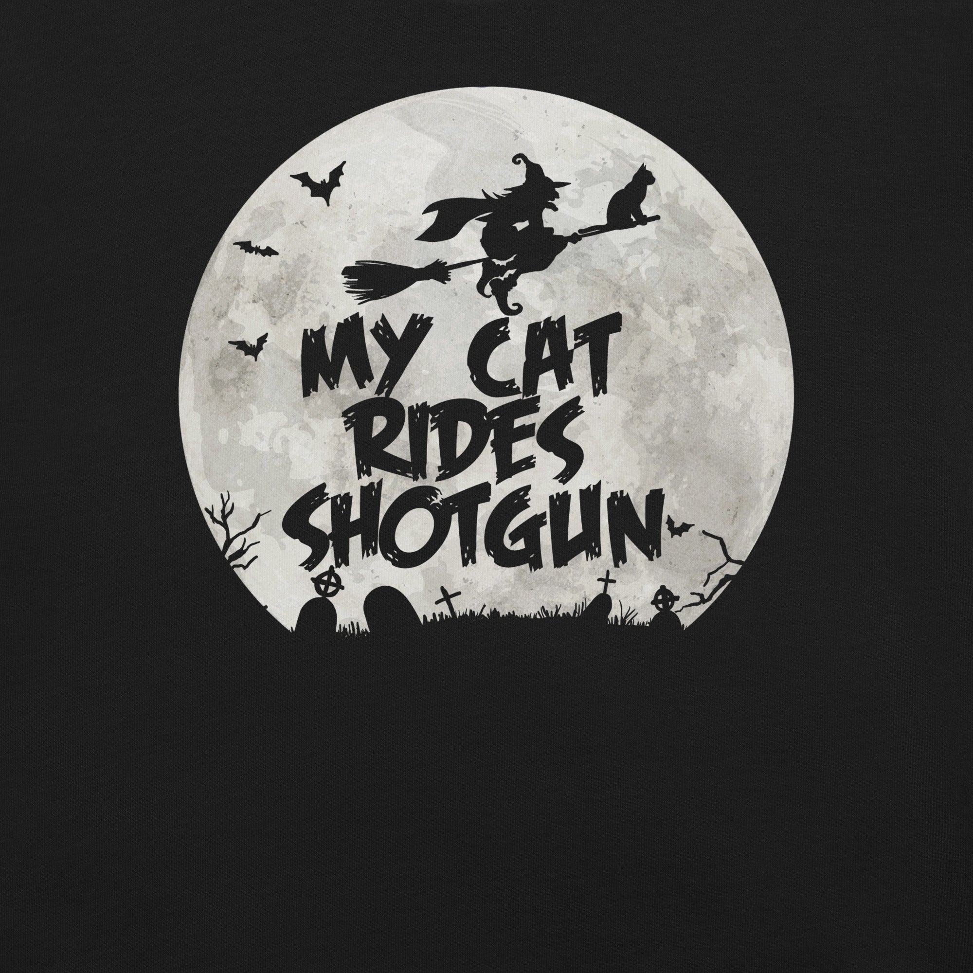 My Cat Rides Shotgun Halloween T-Shirt