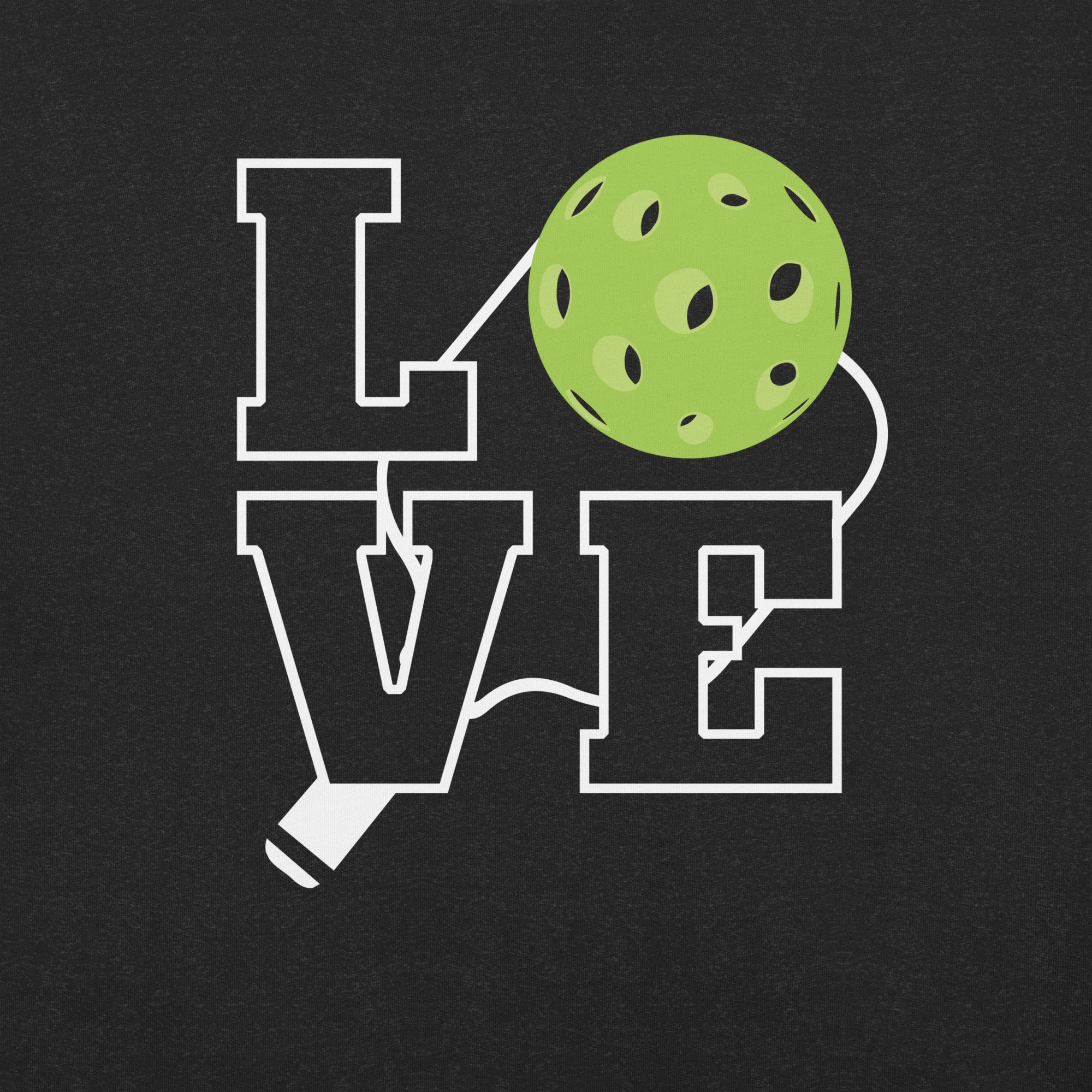 Hollow Pickleball with Paddle LOVE t-shirt