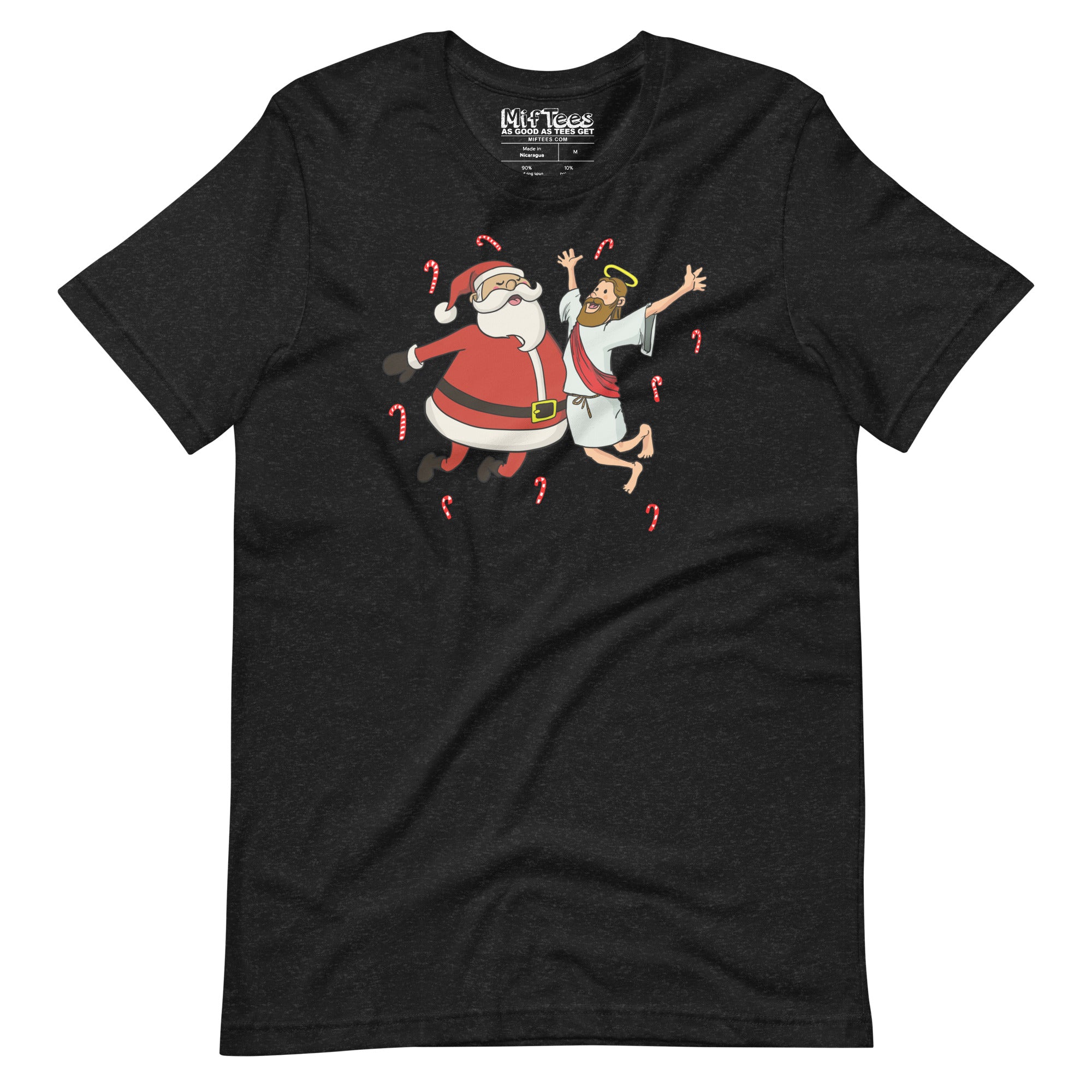 funny Jesus and Santa Best Friends t-shirt