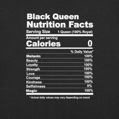 Black Queen Nutritional Facts t-shirt