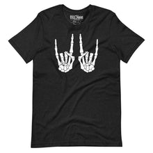 Load image into Gallery viewer, Skeleton Devil Hand Horns t-shirt
