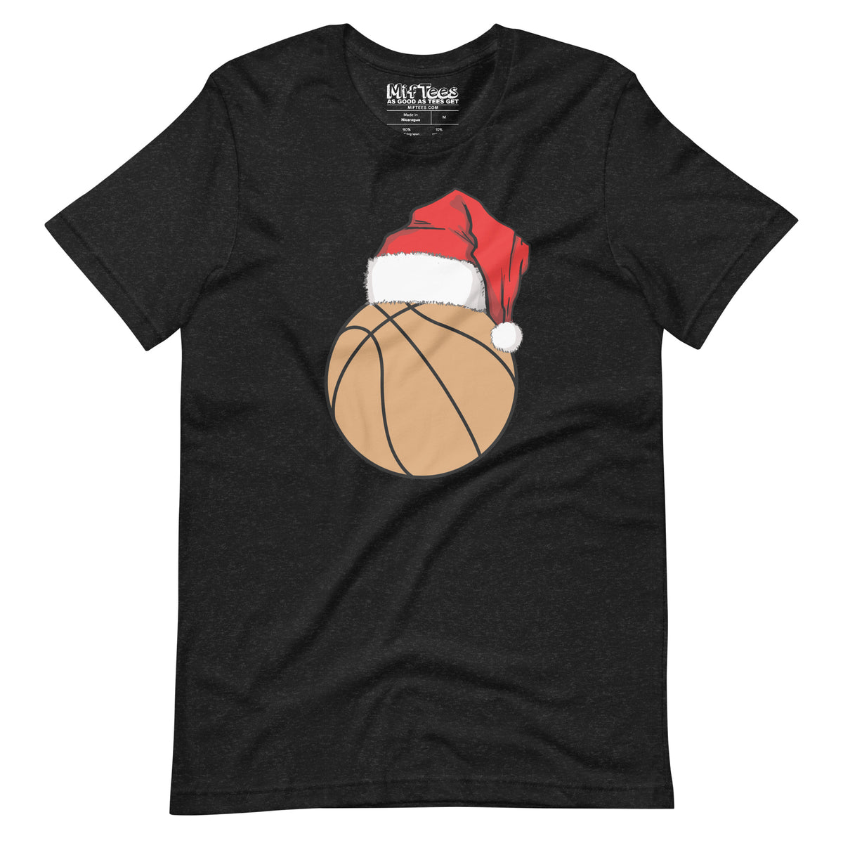 Ho Ho Hoops! Basketball with Santa Hat t-shirt