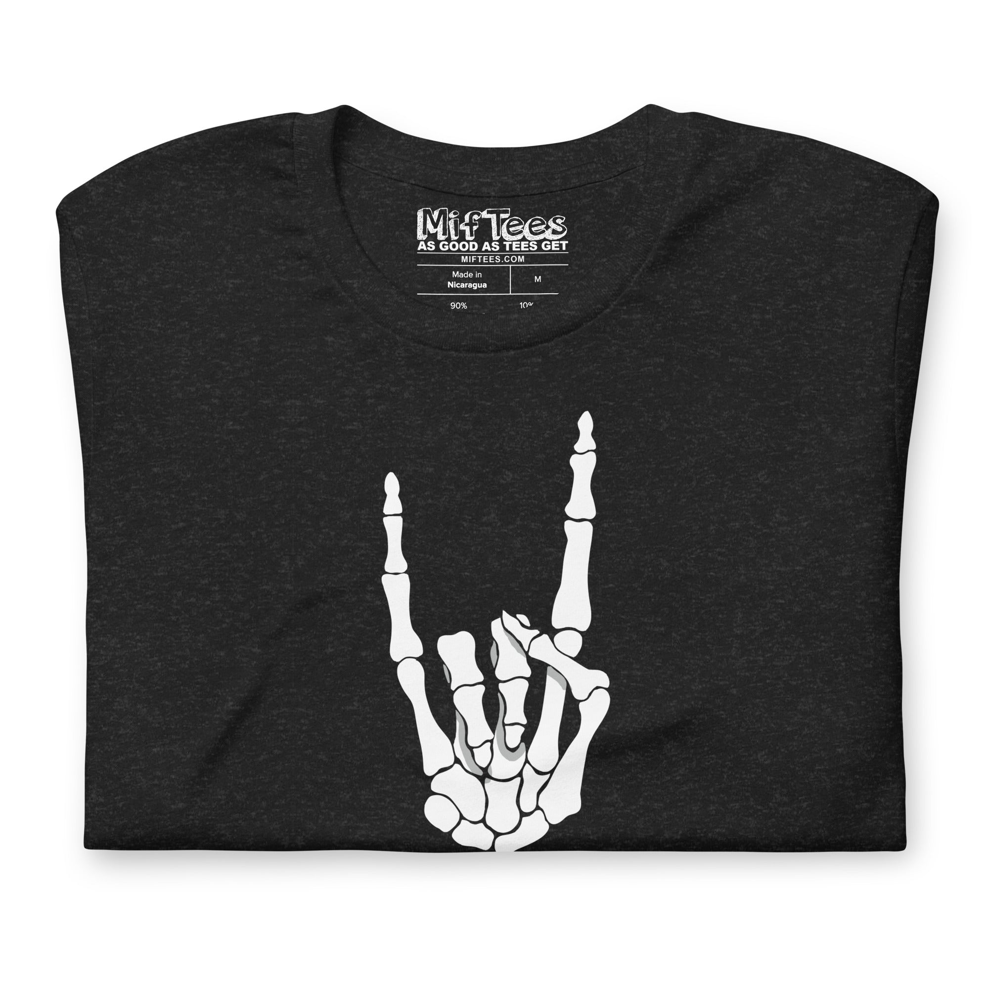 Skeleton Hand Horns Halloween Rocks t-shirt