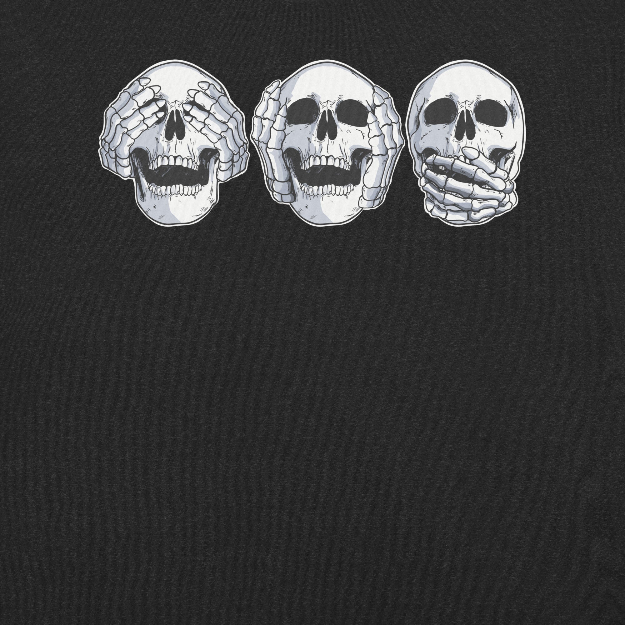 Hear No Evil, See No Evil, Speak No Evil Skull T-Shirt