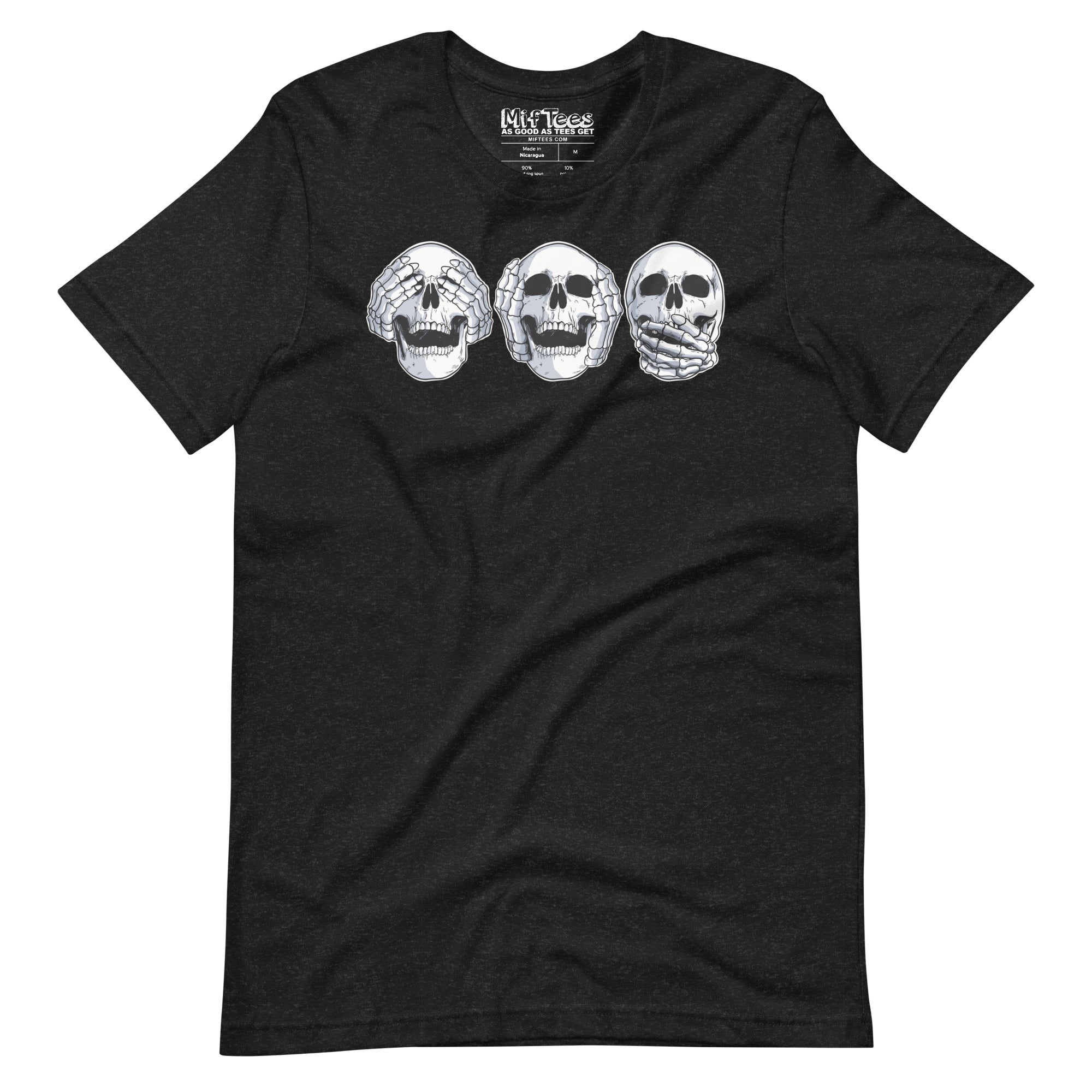 Hear No Evil, See No Evil, Speak No Evil Skull T-Shirt