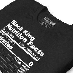 Black King nutritional facts t-shirt