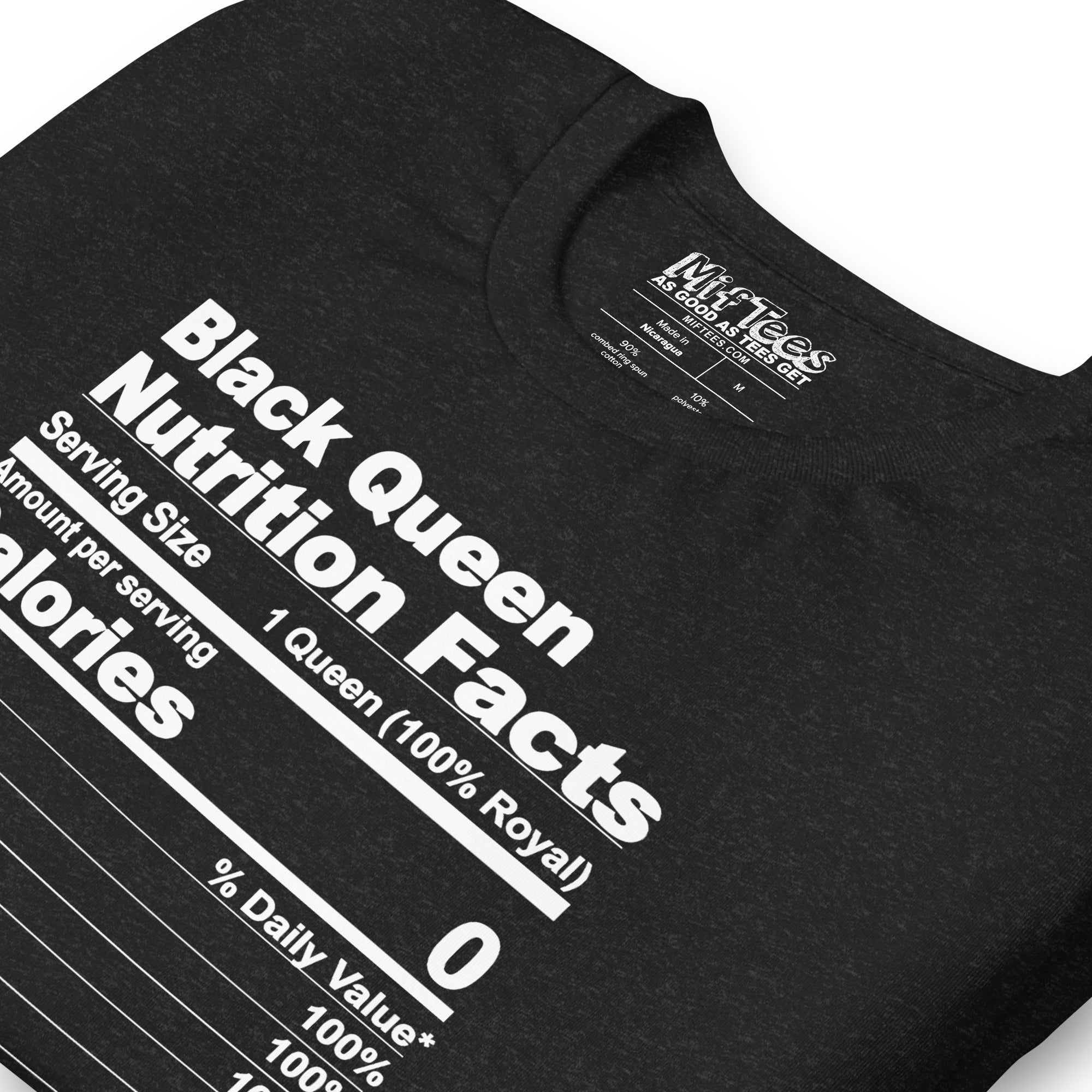 Black Queen Nutritional Facts t-shirt