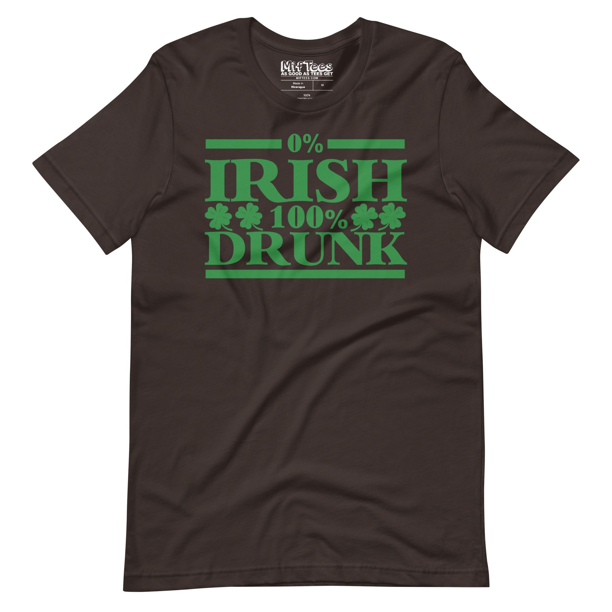 0 percent Irish 100 percent drunk t-shirt