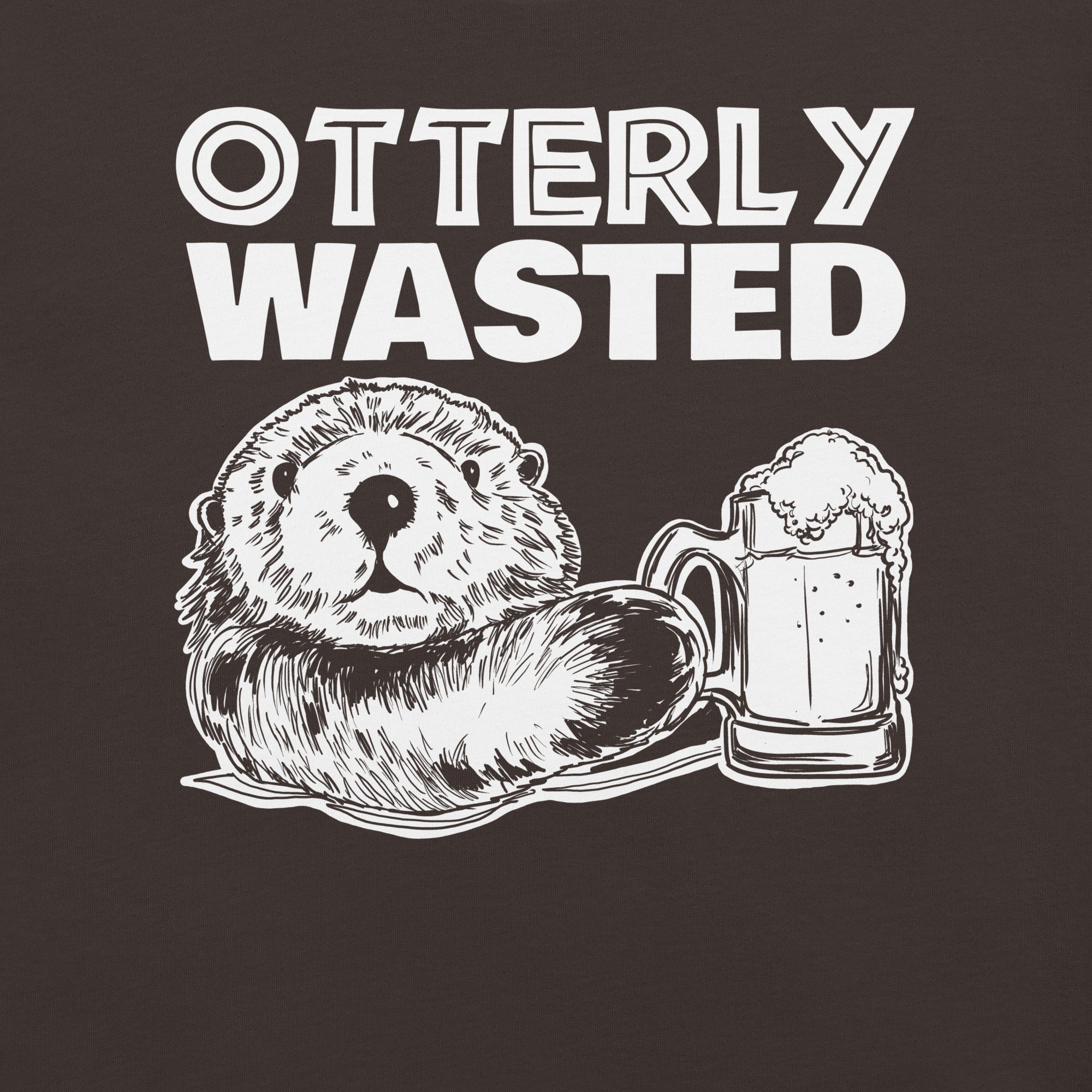 Otterly Wasted funny Otter Drinking T-Shirt