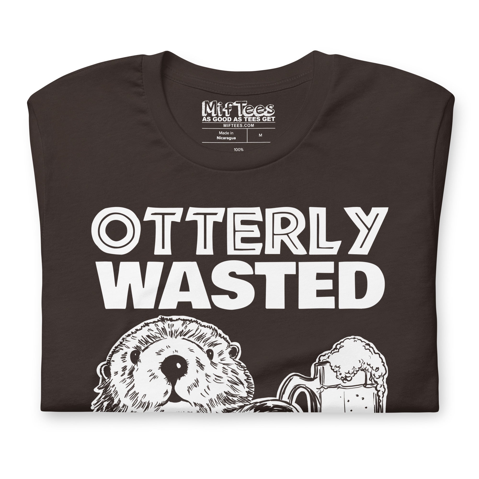 Otterly Wasted funny Otter Drinking T-Shirt