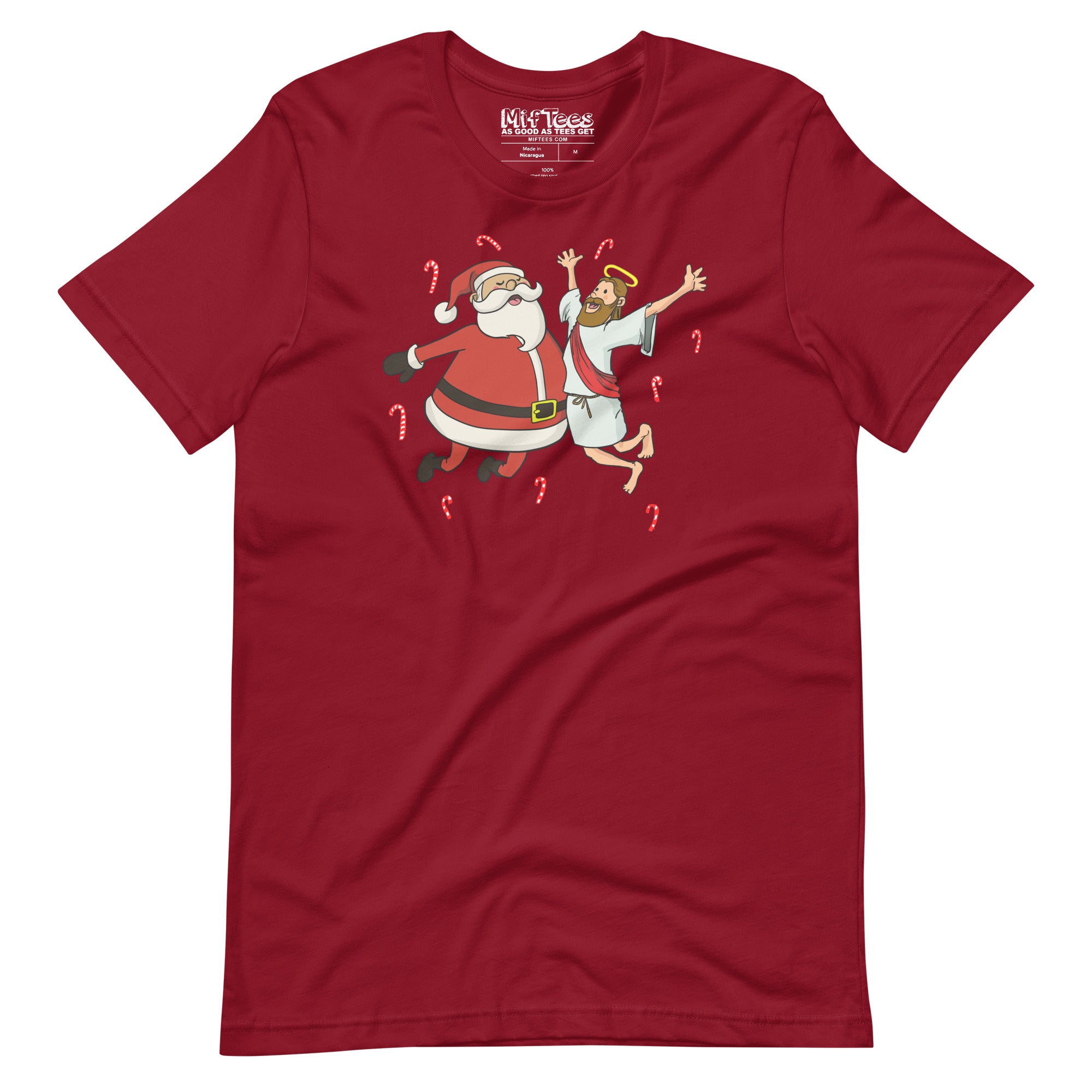 funny Jesus and Santa Best Friends t-shirt