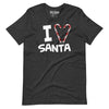 I heart Santa Candy Cane I love Santa t-shirt