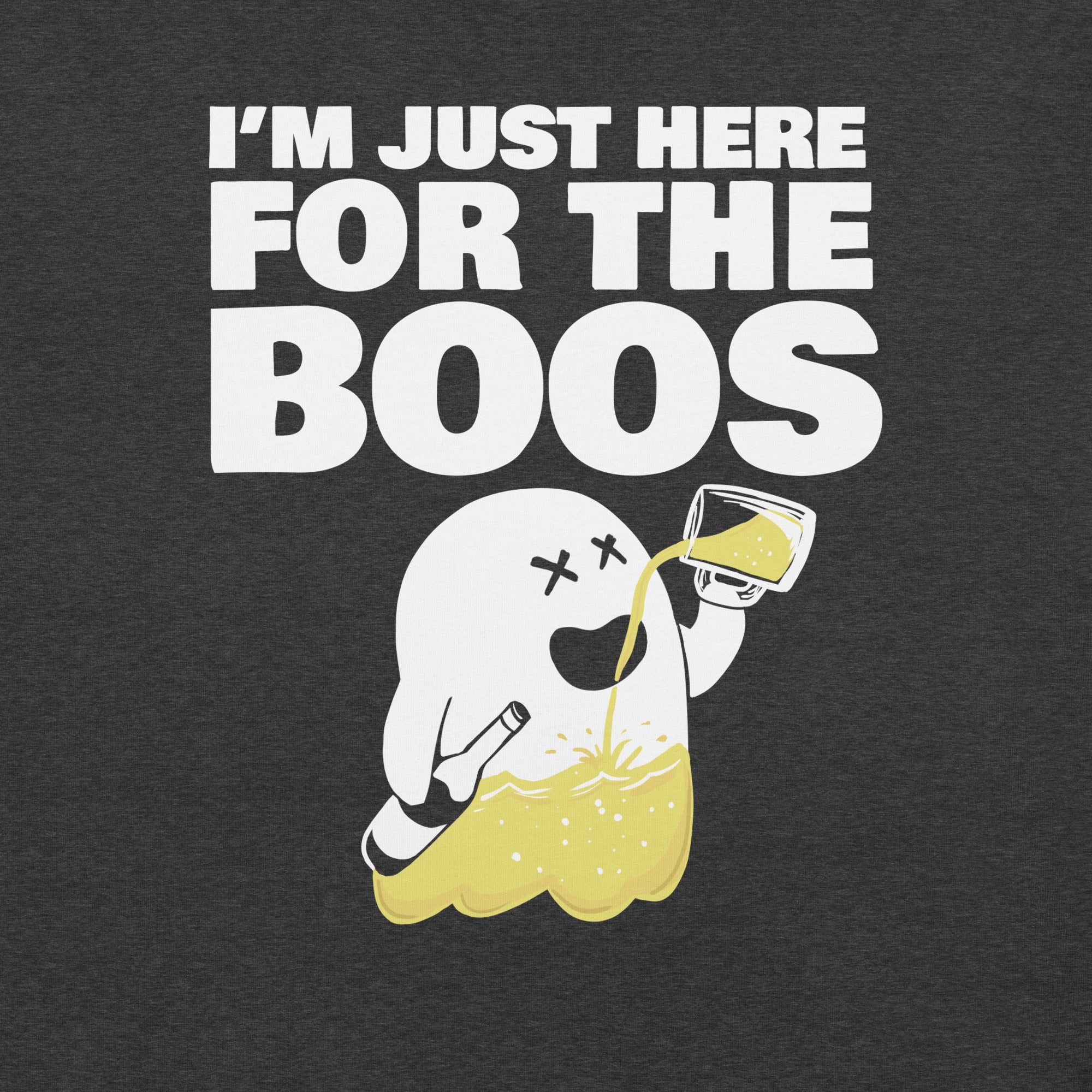 I'm Just Here for the Boos Funny Halloween Beer-Drinking Ghost T-Shirt