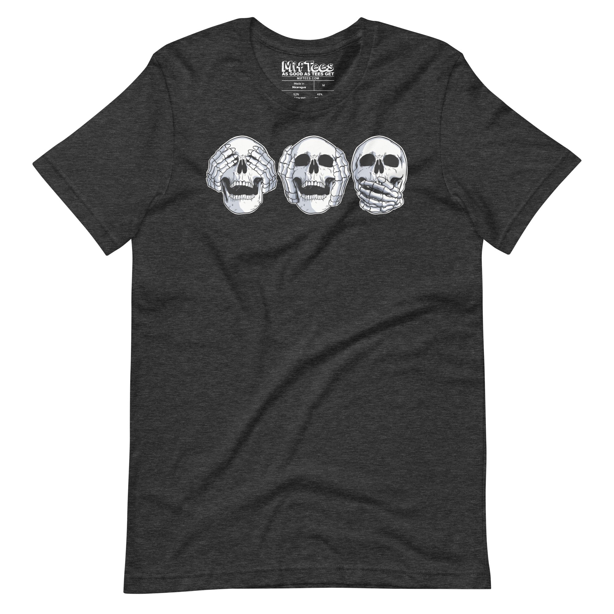 Hear No Evil, See No Evil, Speak No Evil Skull T-Shirt