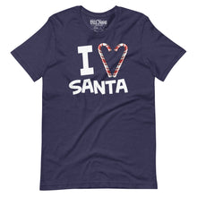 Load image into Gallery viewer, I heart Santa Candy Cane I love Santa t-shirt
