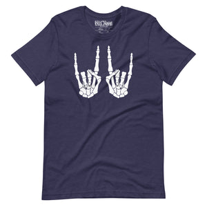 Skeleton Devil Hand Horns t-shirt