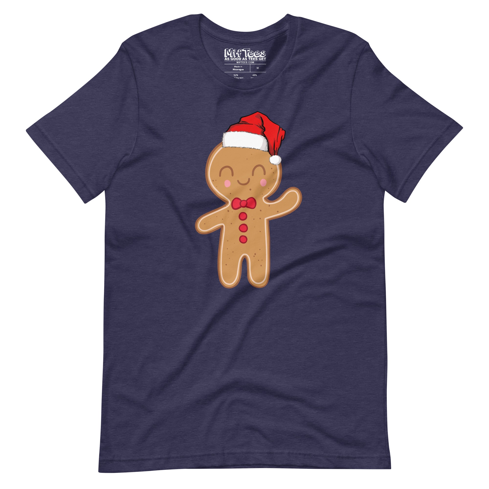 Fancy Gingerbread Man with Santa Hat t-shirt